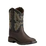Ariat Kids Workhog Wide Square Toe Brown & Black Boots 10021452