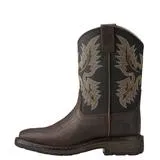 Ariat Kids Workhog Wide Square Toe Brown & Black Boots 10021452