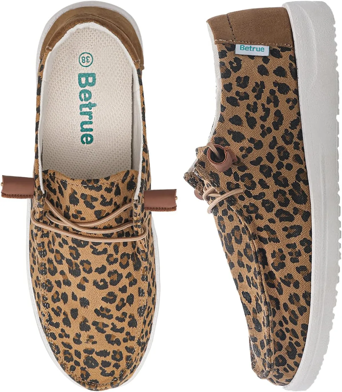 Betrue Lightweight Boat Shoes for Women, Womens Casual Loafers, Womens Slip On Deck Shoes, Breathable Canvas Sneakers for Women