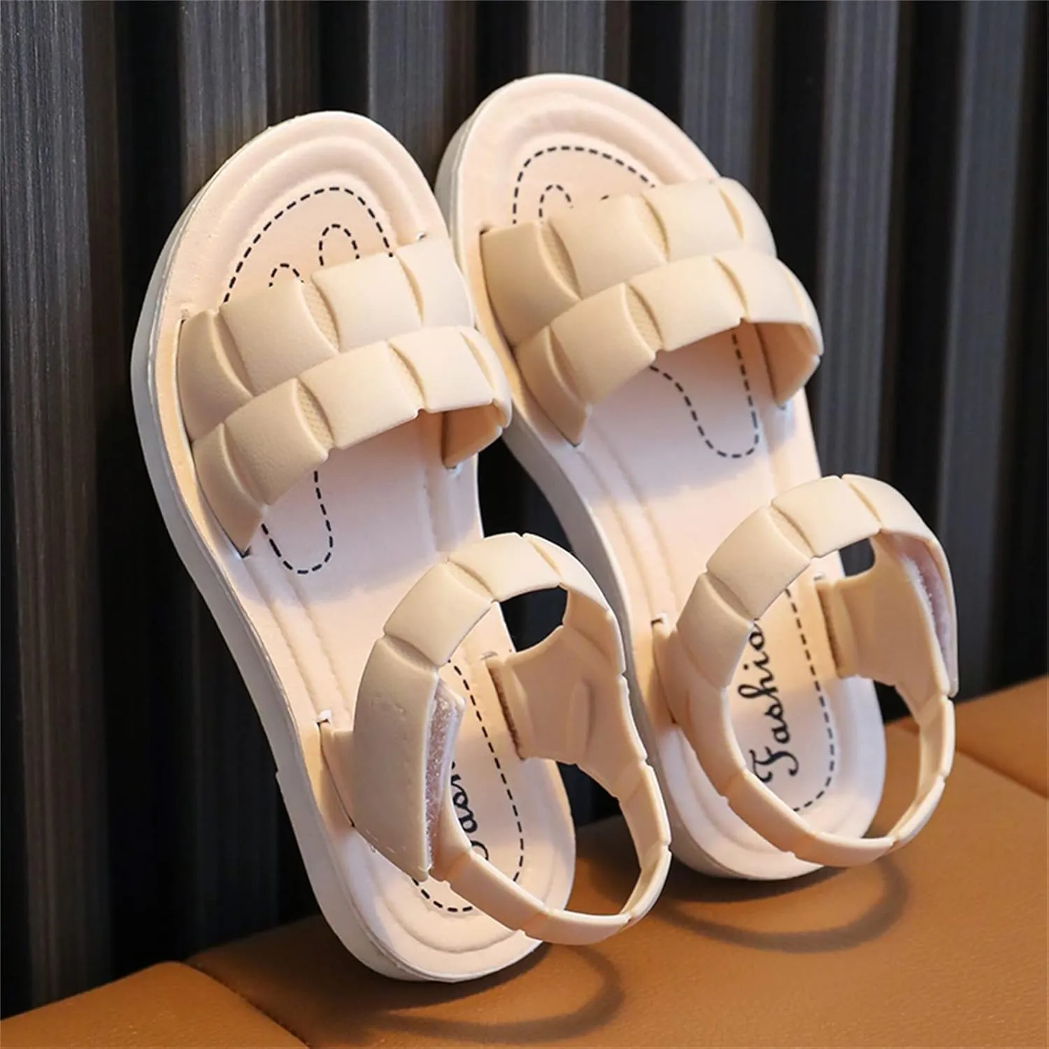 Children Sandals Soft Flat Shoes Fashion and Comfortable Small Medium and Large Children Soft Active Sandals Toddler (White, 9-9.5 Years Big Kids)