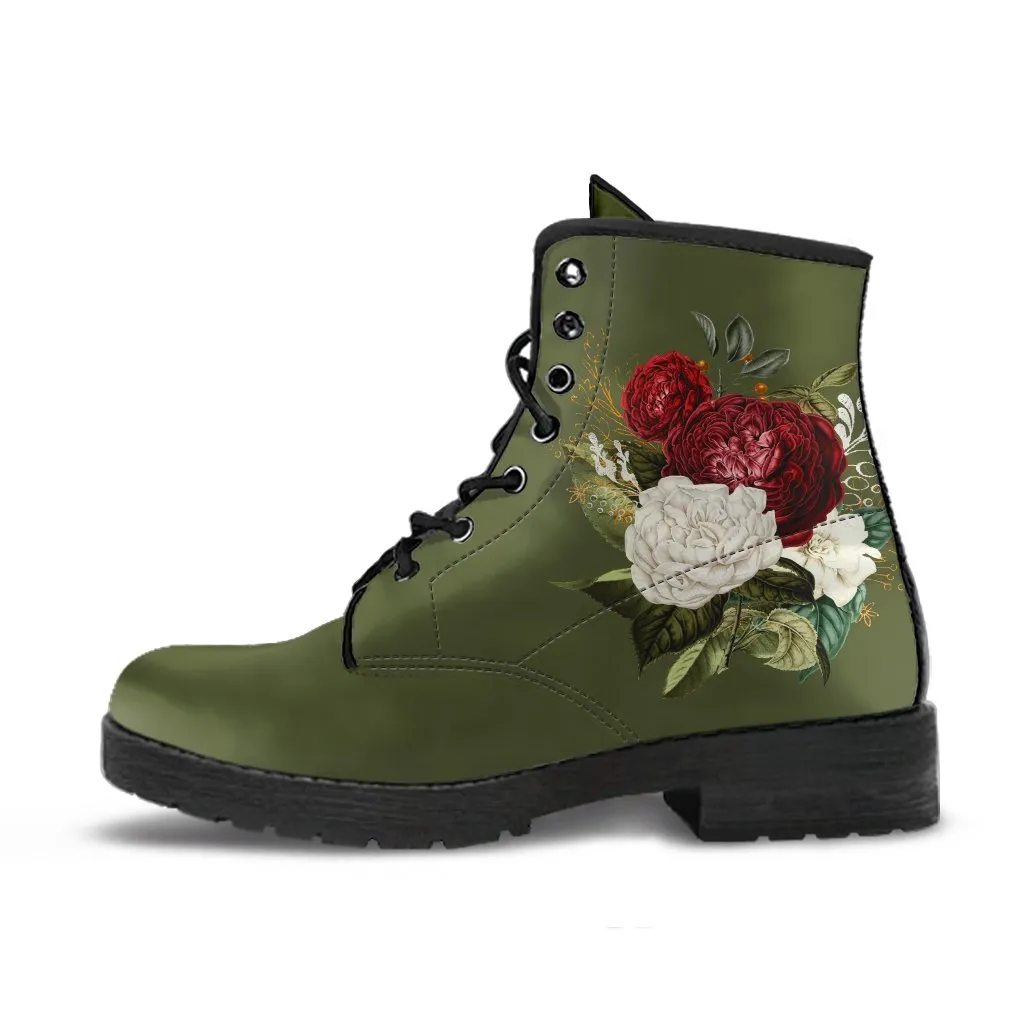 Combat Boots - Beautiful Flowers #34 | Custom Shoes, Women's Boots, Aesthetic Shoes, Boho Shoes, Vintage Style Shoes, Sorority Shoes