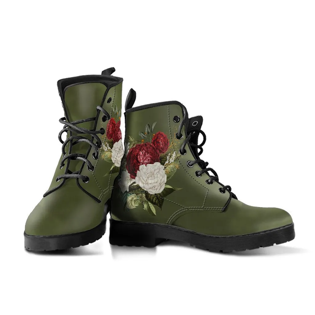 Combat Boots - Beautiful Flowers #34 | Custom Shoes, Women's Boots, Aesthetic Shoes, Boho Shoes, Vintage Style Shoes, Sorority Shoes