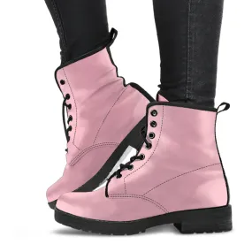 Combat Boots - Light Pink | Boho Custom Shoes, Handmade Lace Up Boots, Vegan Leather Lace Up Boots, Aesthetic Shoes, Sorority Shoes