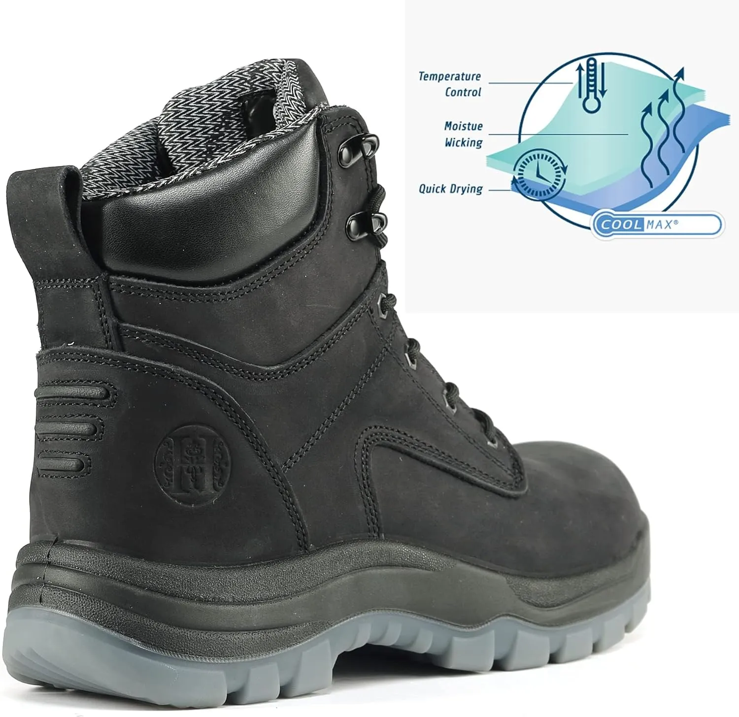 CONRAD Men's EH 6" Soft Toe/Composite Toe Slip Resistant Waterproof Anti-Puncture Work Boots, Durable & Breathable
