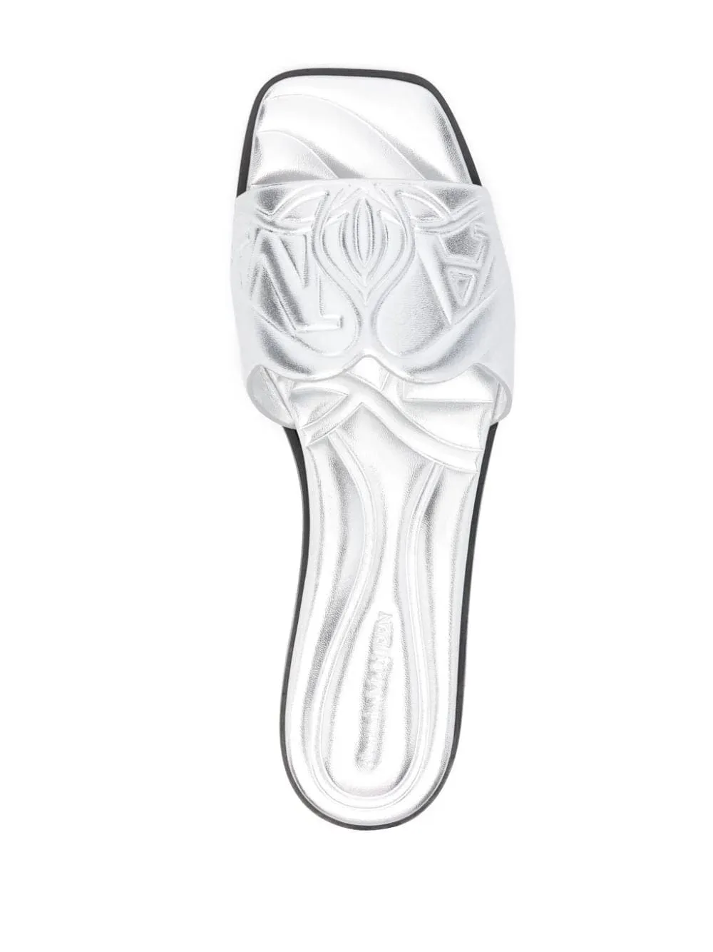 Embossed Seal Flat Sandals