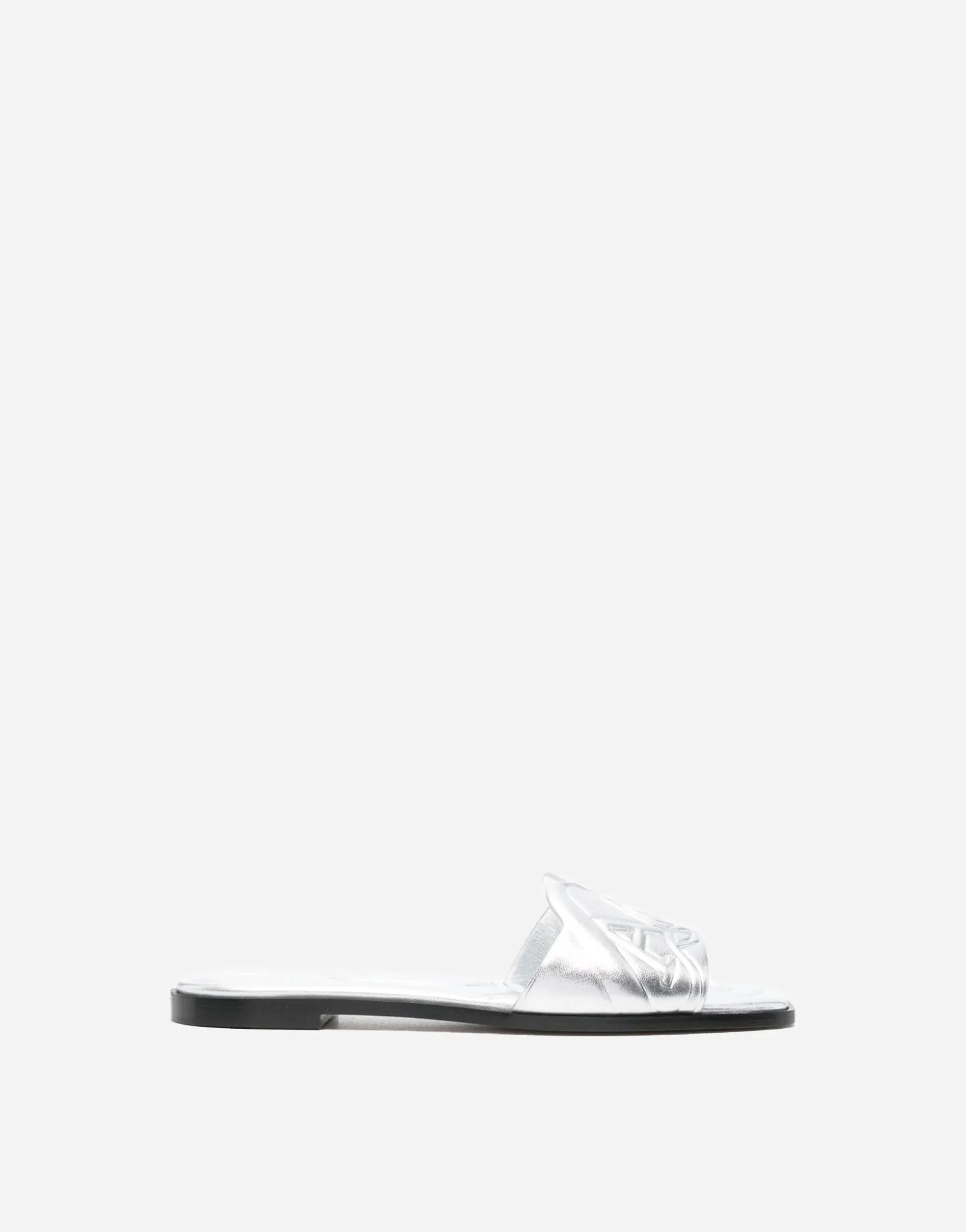 Embossed Seal Flat Sandals