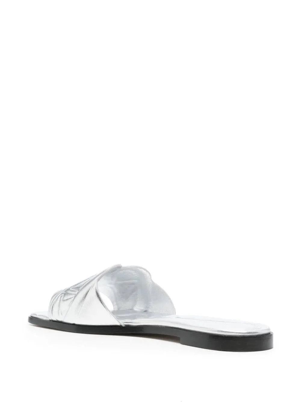 Embossed Seal Flat Sandals