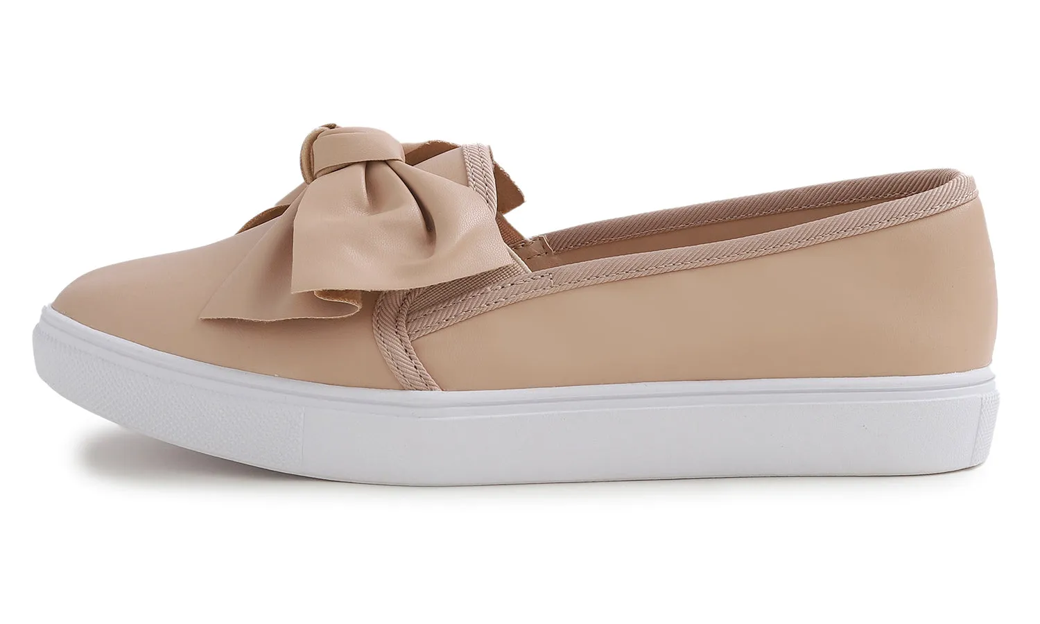 Feversole Women's Casual Slip On Sneaker Fashion Bow Tie Loafer Flats Vegan Leather