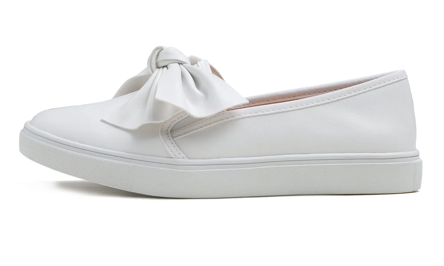 Feversole Women's Casual Slip On Sneaker Fashion Bow Tie Loafer Flats Vegan Leather