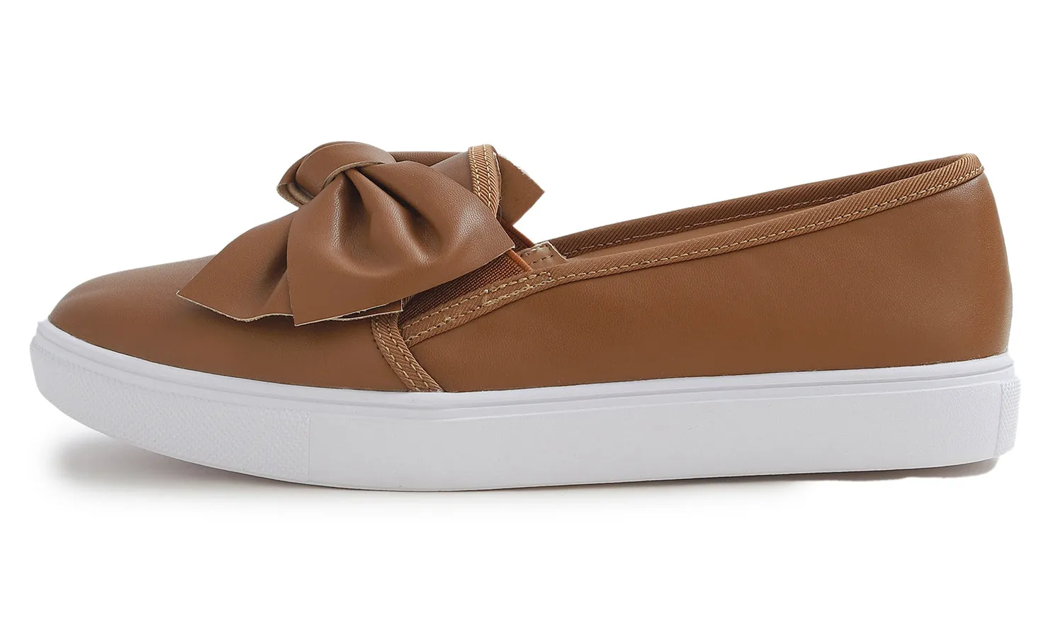 Feversole Women's Casual Slip On Sneaker Fashion Bow Tie Loafer Flats Vegan Leather