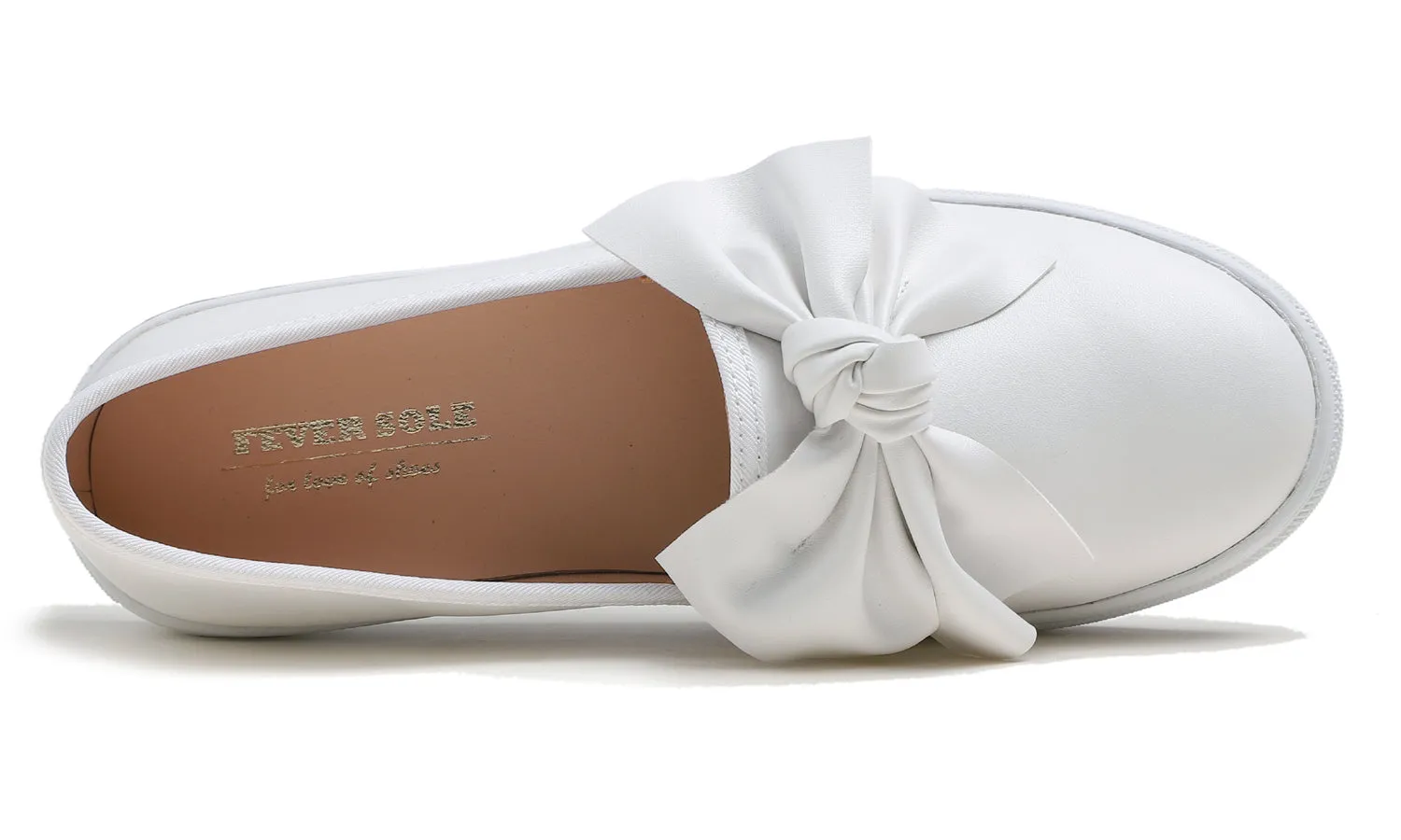 Feversole Women's Casual Slip On Sneaker Fashion Bow Tie Loafer Flats Vegan Leather