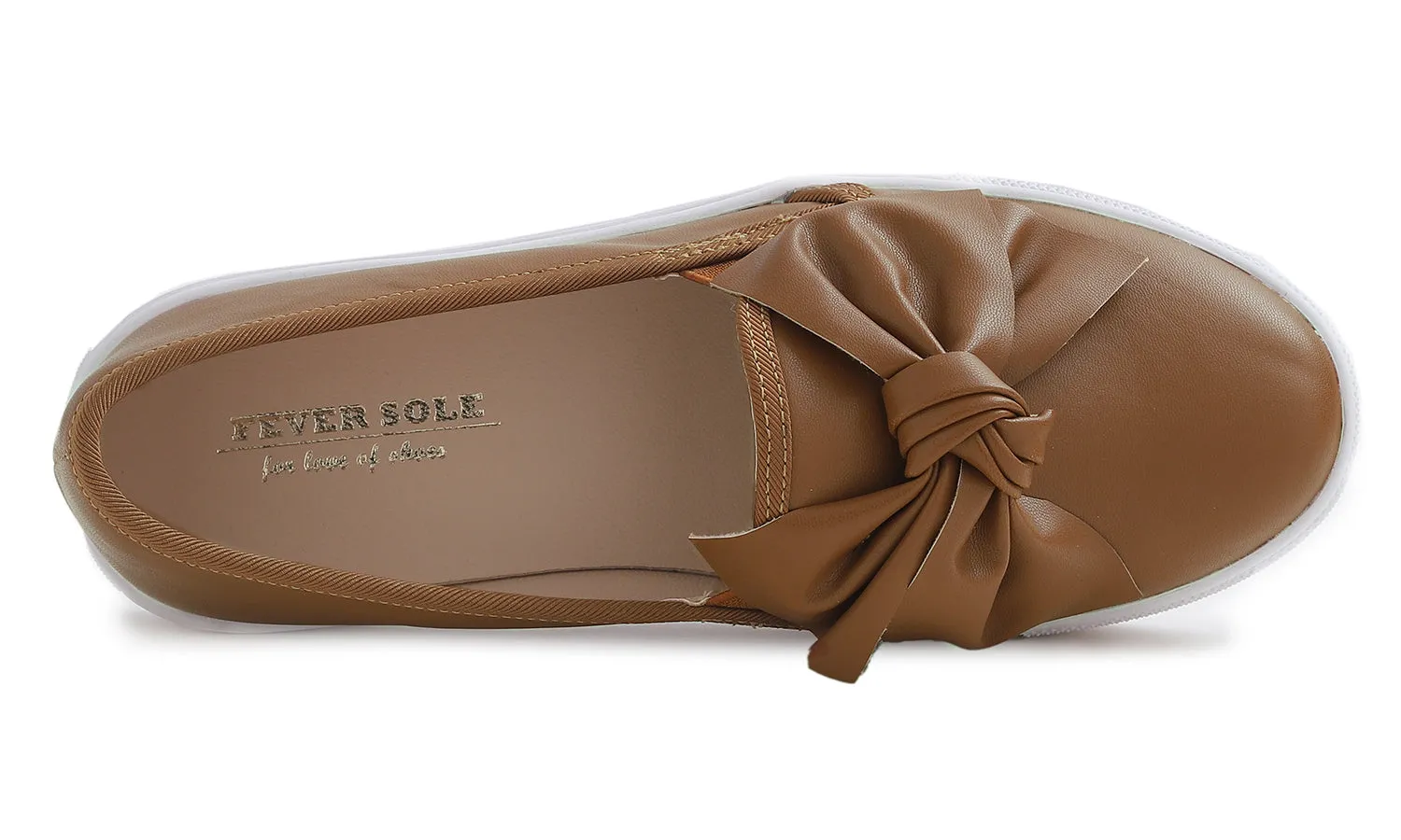 Feversole Women's Casual Slip On Sneaker Fashion Bow Tie Loafer Flats Vegan Leather