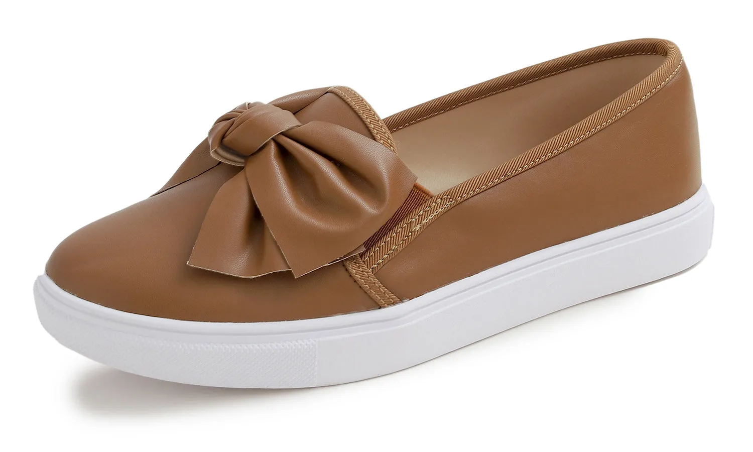 Feversole Women's Casual Slip On Sneaker Fashion Bow Tie Loafer Flats Vegan Leather