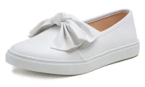 Feversole Women's Casual Slip On Sneaker Fashion Bow Tie Loafer Flats Vegan Leather