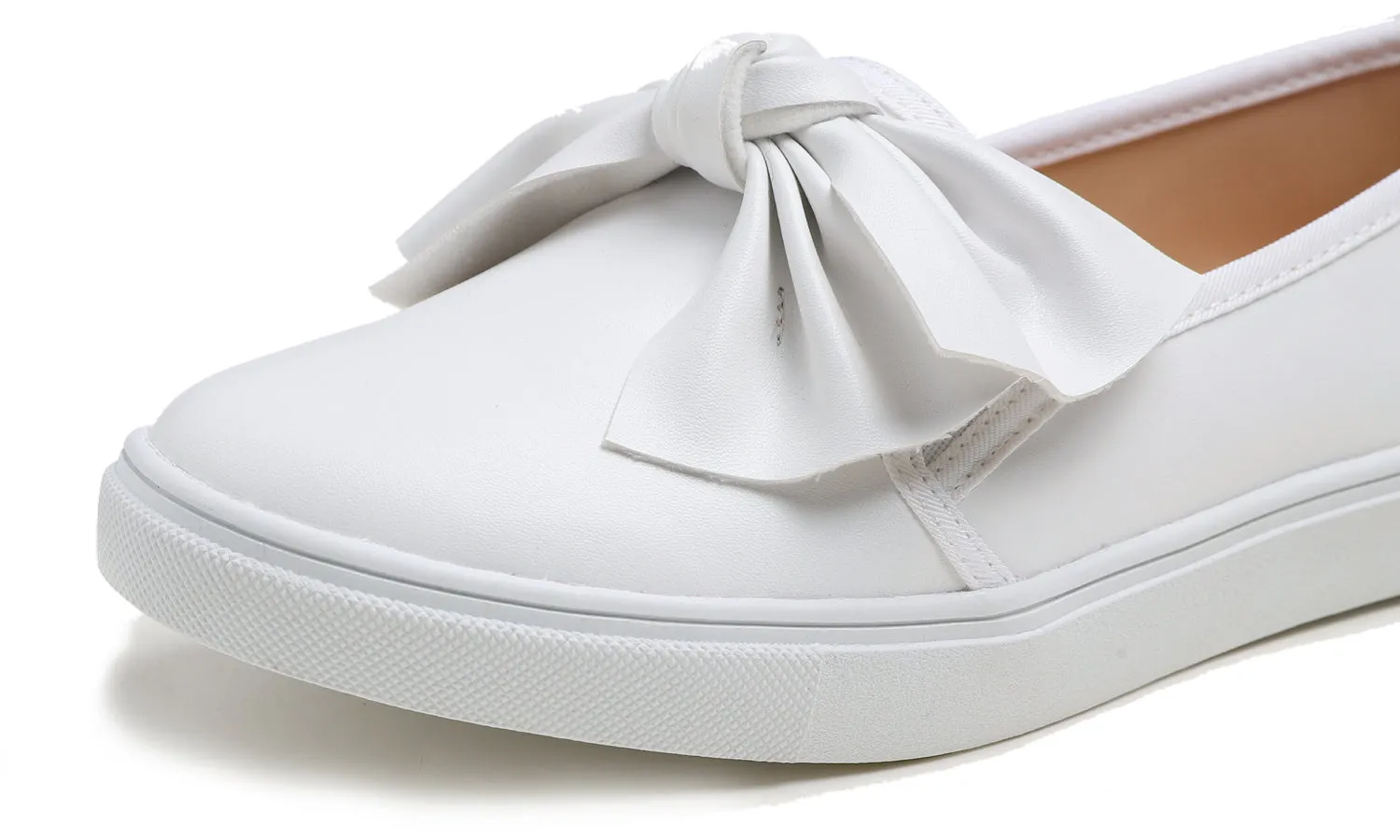 Feversole Women's Casual Slip On Sneaker Fashion Bow Tie Loafer Flats Vegan Leather