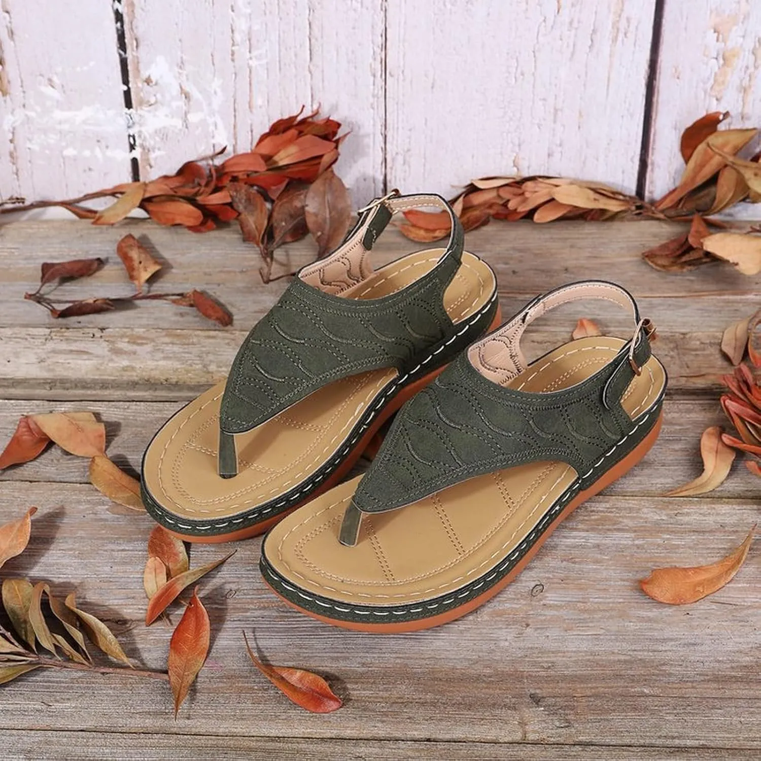 Flip Flops with Arch Support for Women Comfortable Casual Slip On Walking Orthopedic Sandals Trendy Adjustable Anti-Slip Wedge Sandals Dressy Summer Beach Flat Shoes