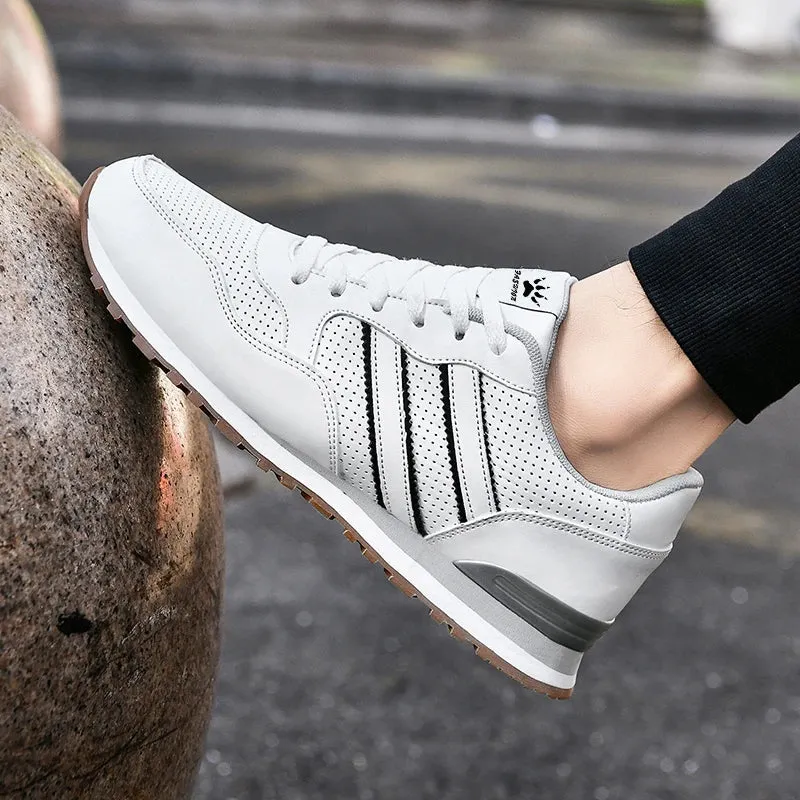 High-Quality Men’s Sneakers – Leather Casual Shoes, Breathable & Comfortable Autumn Tennis Male Flat Shoes