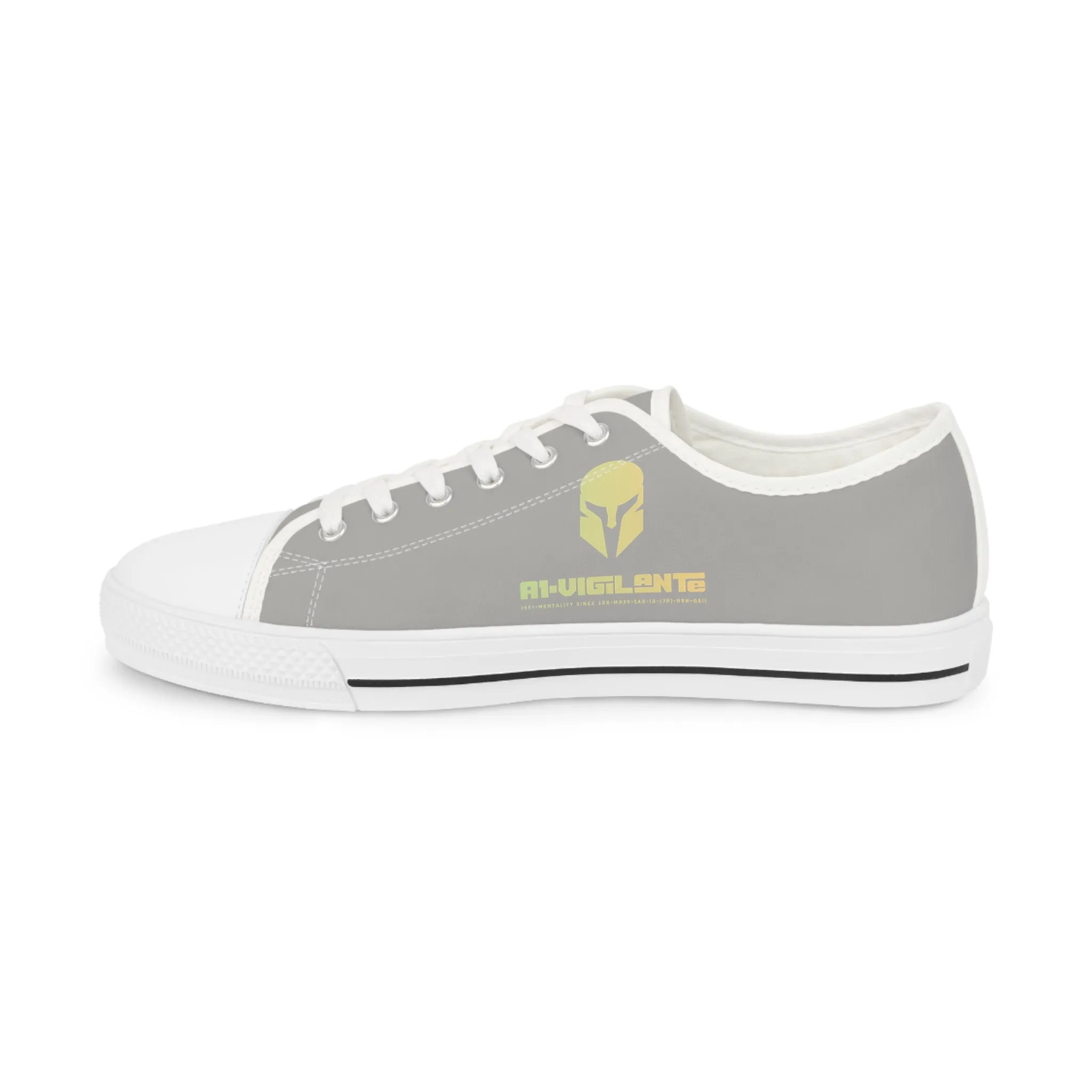Light Grey White A1-Vigilante  Men's Low Top Sneakers