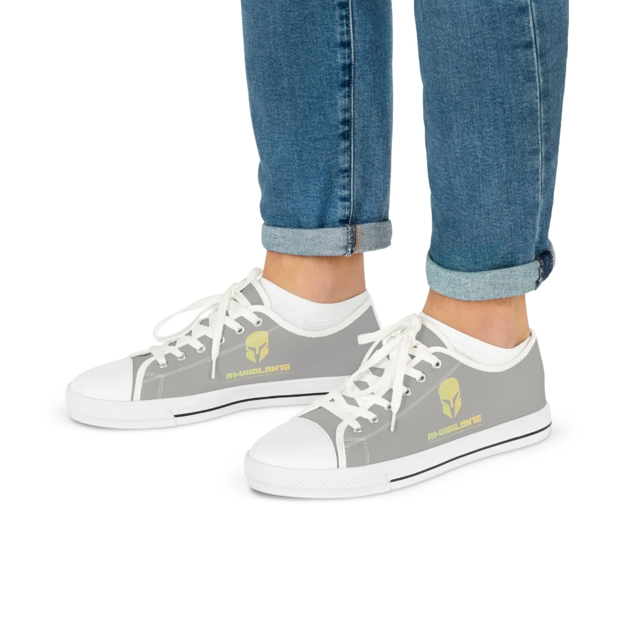 Light Grey White A1-Vigilante  Men's Low Top Sneakers
