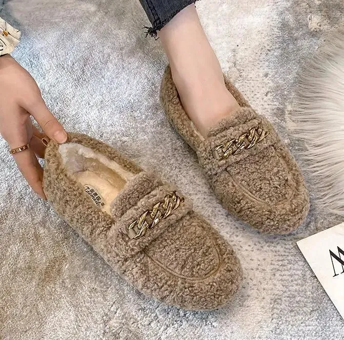 Luxury Lambswool Women's Loafers