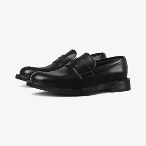 Men's Black Leather Loafers