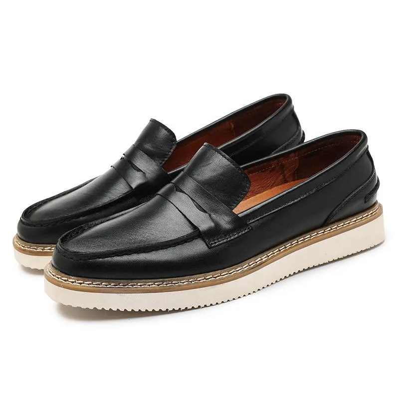 Men's breathable leather loafers
