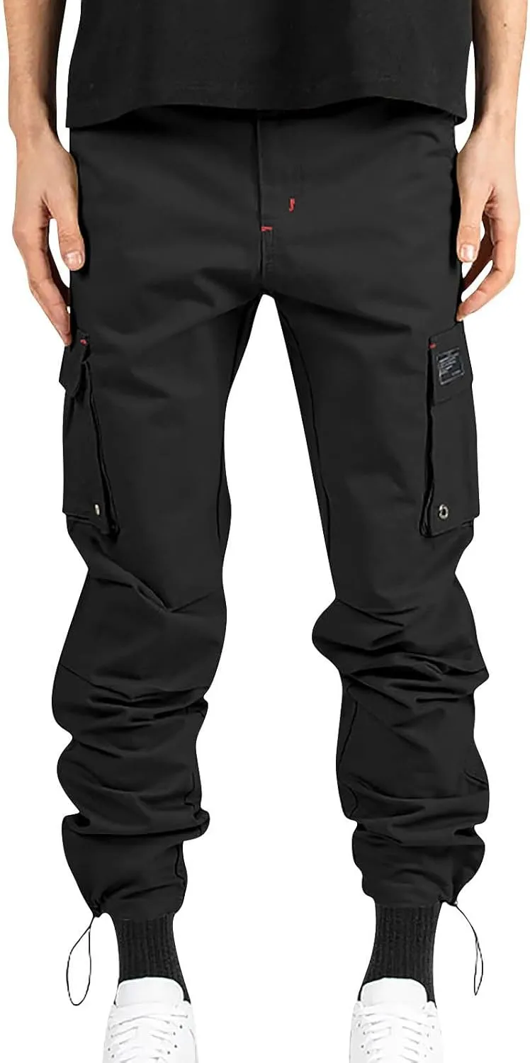 Mens Cargo Pants Outdoor Hiking Tactical Pants Relaxed Fit Camo Combat Pants Waterproof Carpenter Pants with Pockets