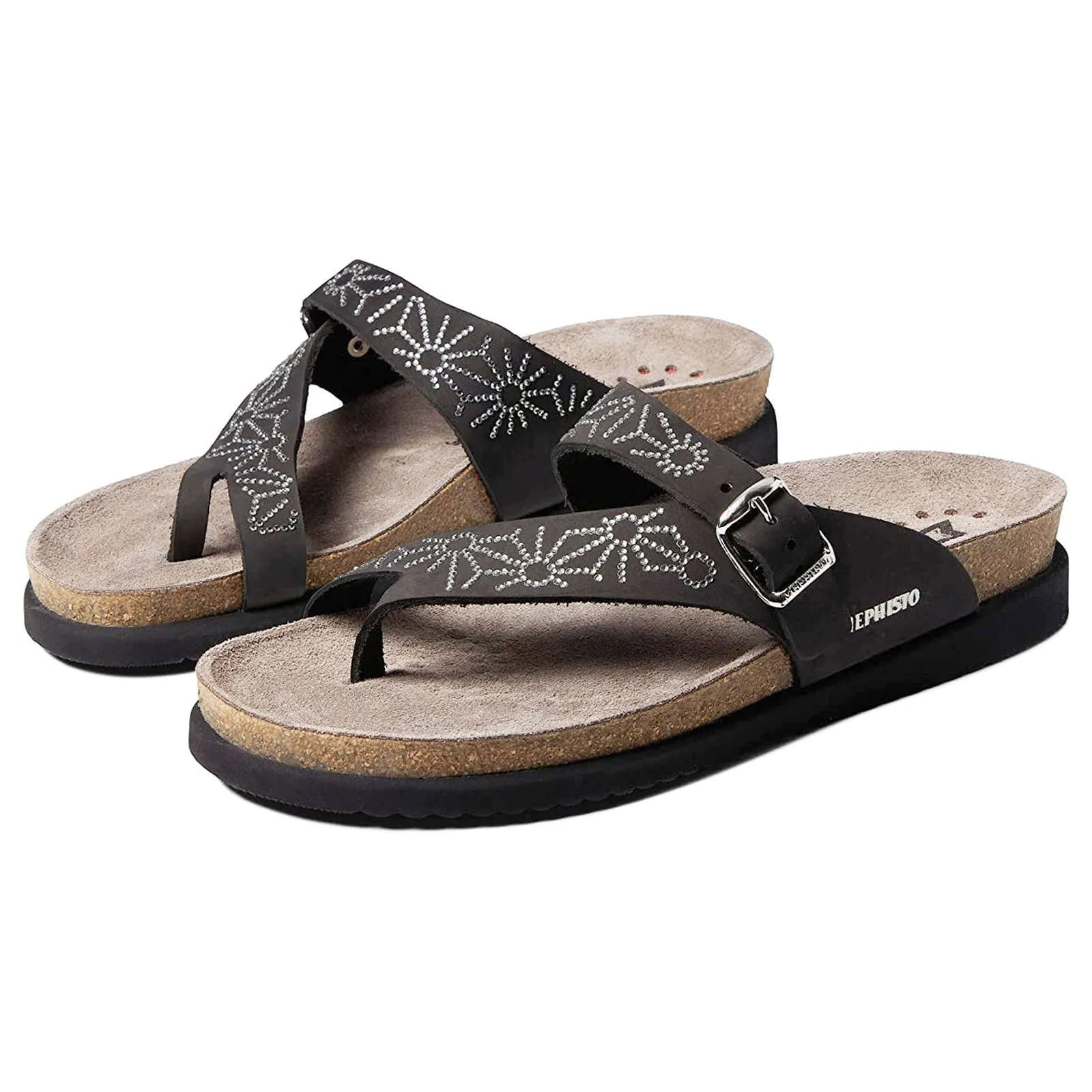 Mephisto Hella Spark Nubuck Leather Women's Slide Sandals
