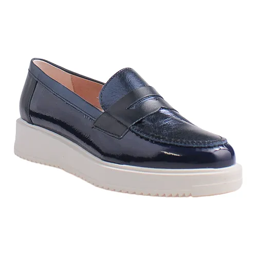 Pitillos Ladies Wedge Loafers - 10384 - Navy