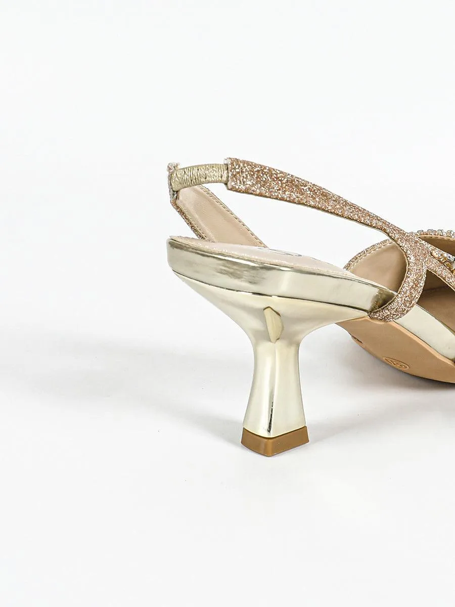 Rhinestone Pointed Buckle Heels MHE11120