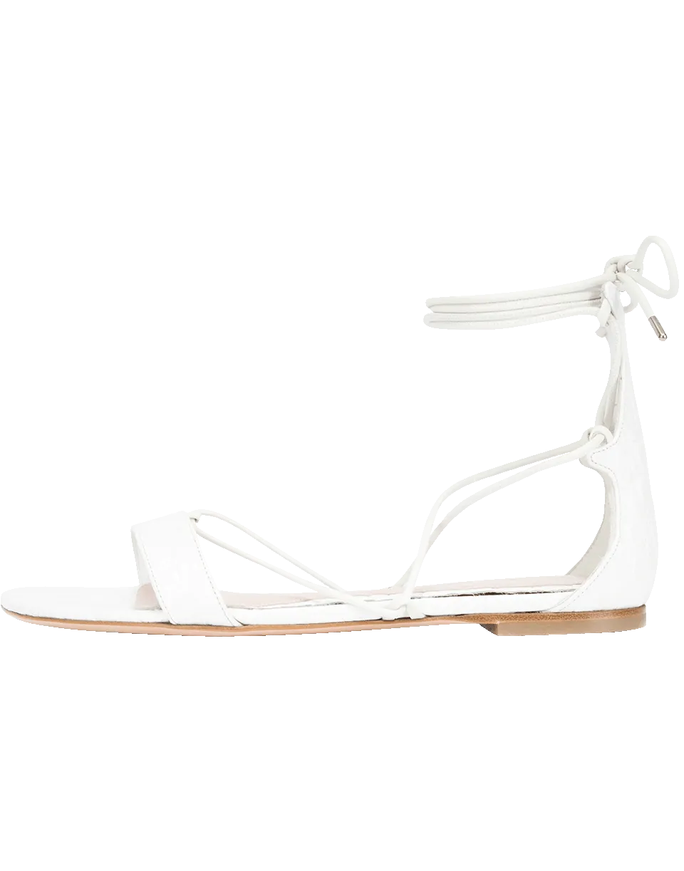 Stamped Crocodile Ankle Wrap Sandal