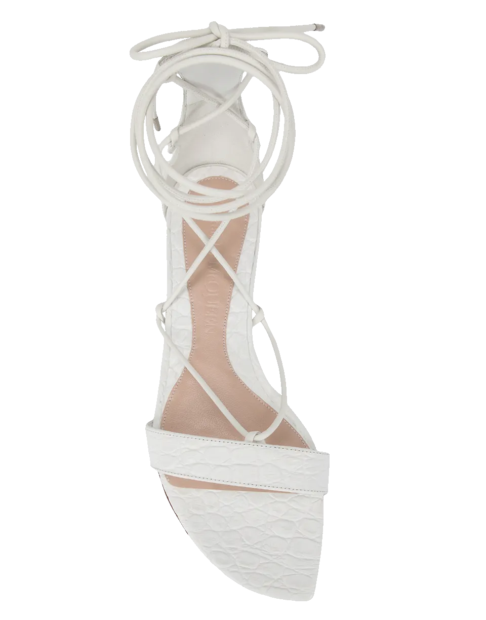 Stamped Crocodile Ankle Wrap Sandal