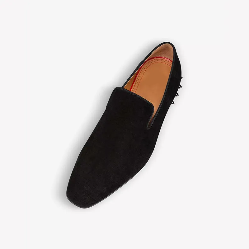 Suede Loafers with Metal Studs