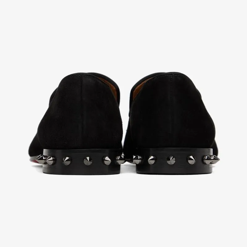 Suede Loafers with Metal Studs
