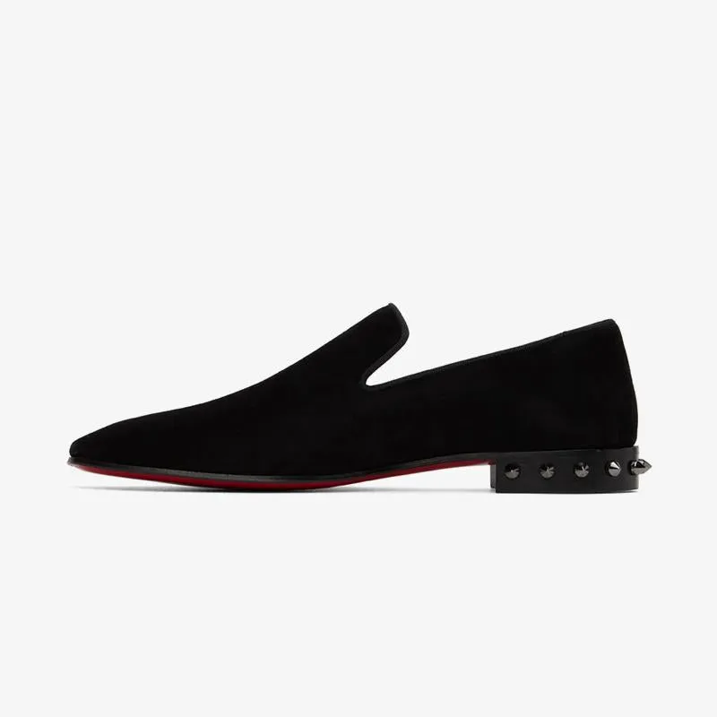Suede Loafers with Metal Studs