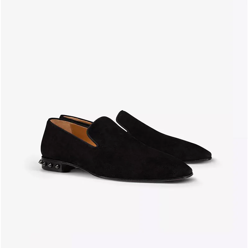 Suede Loafers with Metal Studs