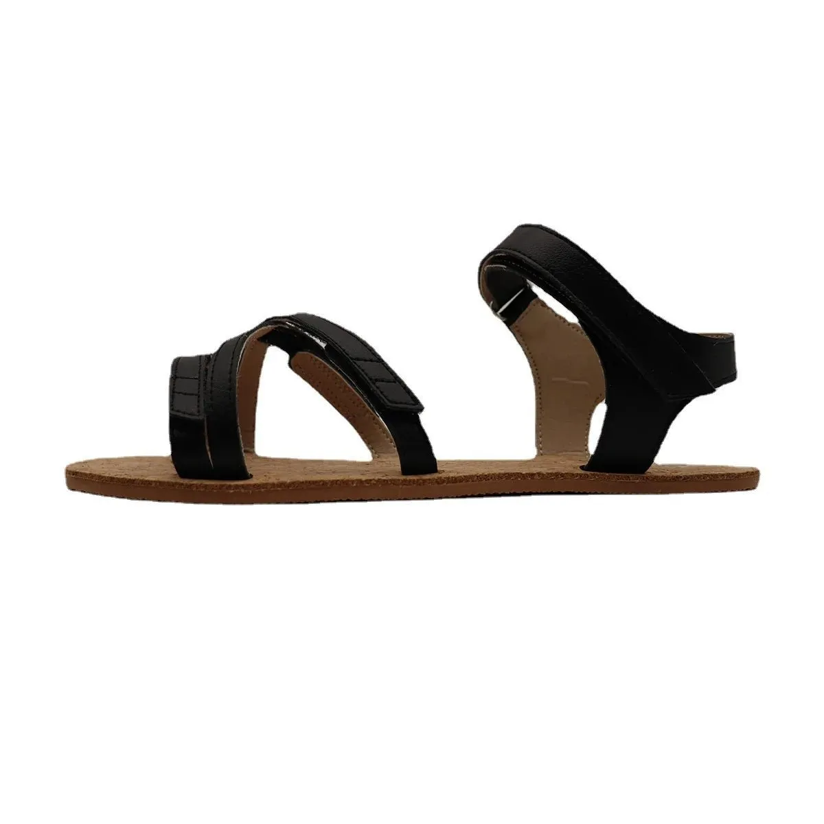Tipsietoes Crossed Barefoot Leather Flat Sandals for Women