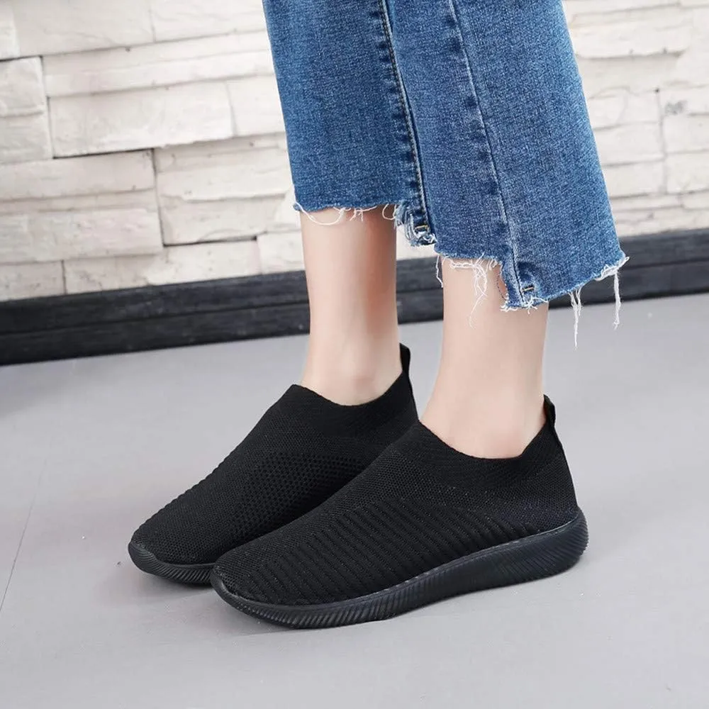 Women's Fashion Sneaker Mesh Slip On Black Non Slip Shoes for Women Comfortable Wide Tennis Shoes for Men Womens Comfortable Loafers White Sneakers for Men