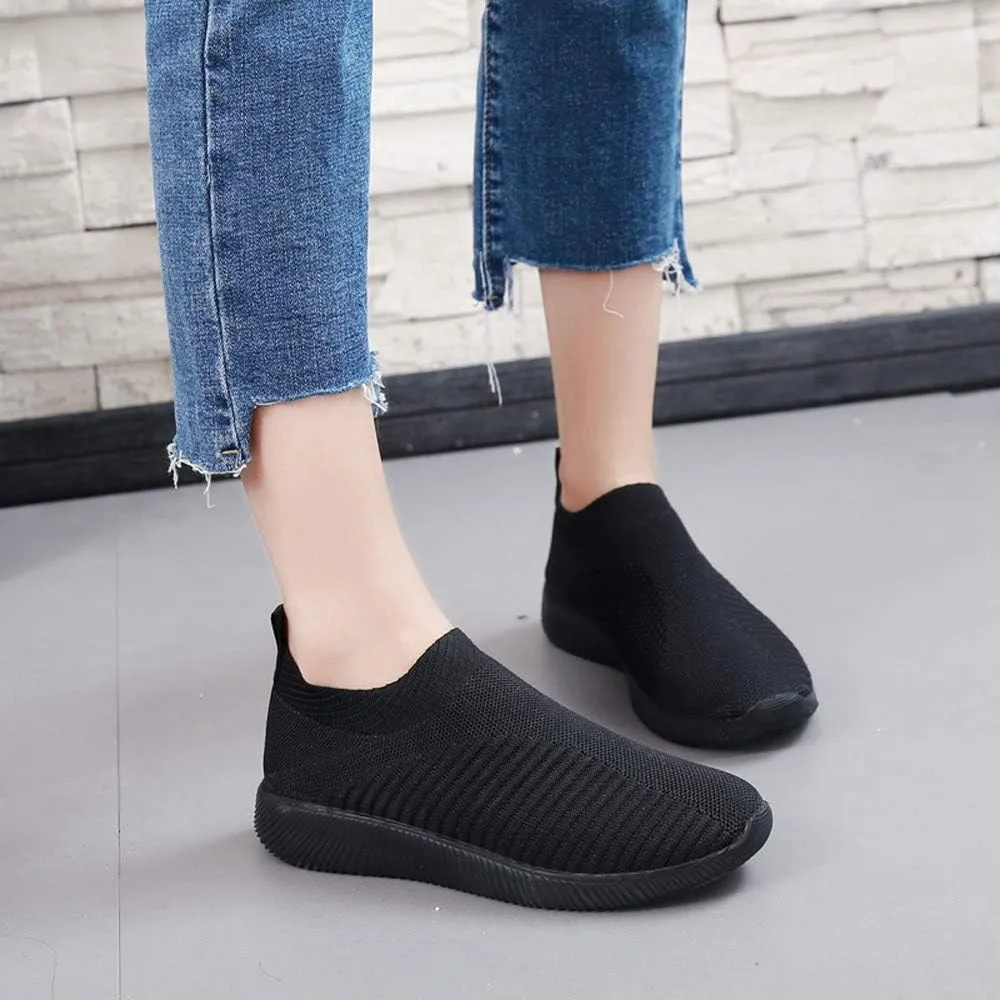 Women's Fashion Sneaker Mesh Slip On Black Non Slip Shoes for Women Comfortable Wide Tennis Shoes for Men Womens Comfortable Loafers White Sneakers for Men