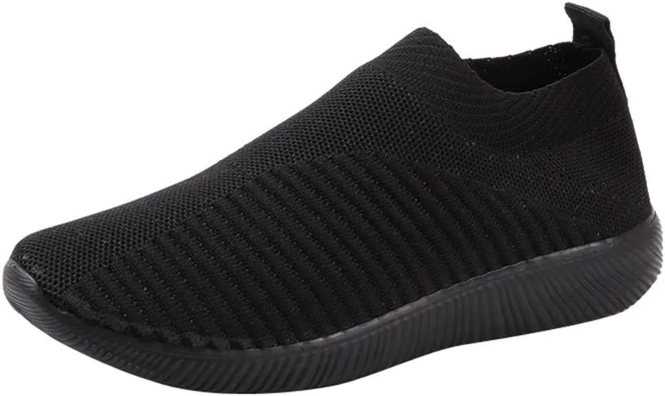 Women's Fashion Sneaker Mesh Slip On Black Non Slip Shoes for Women Comfortable Wide Tennis Shoes for Men Womens Comfortable Loafers White Sneakers for Men