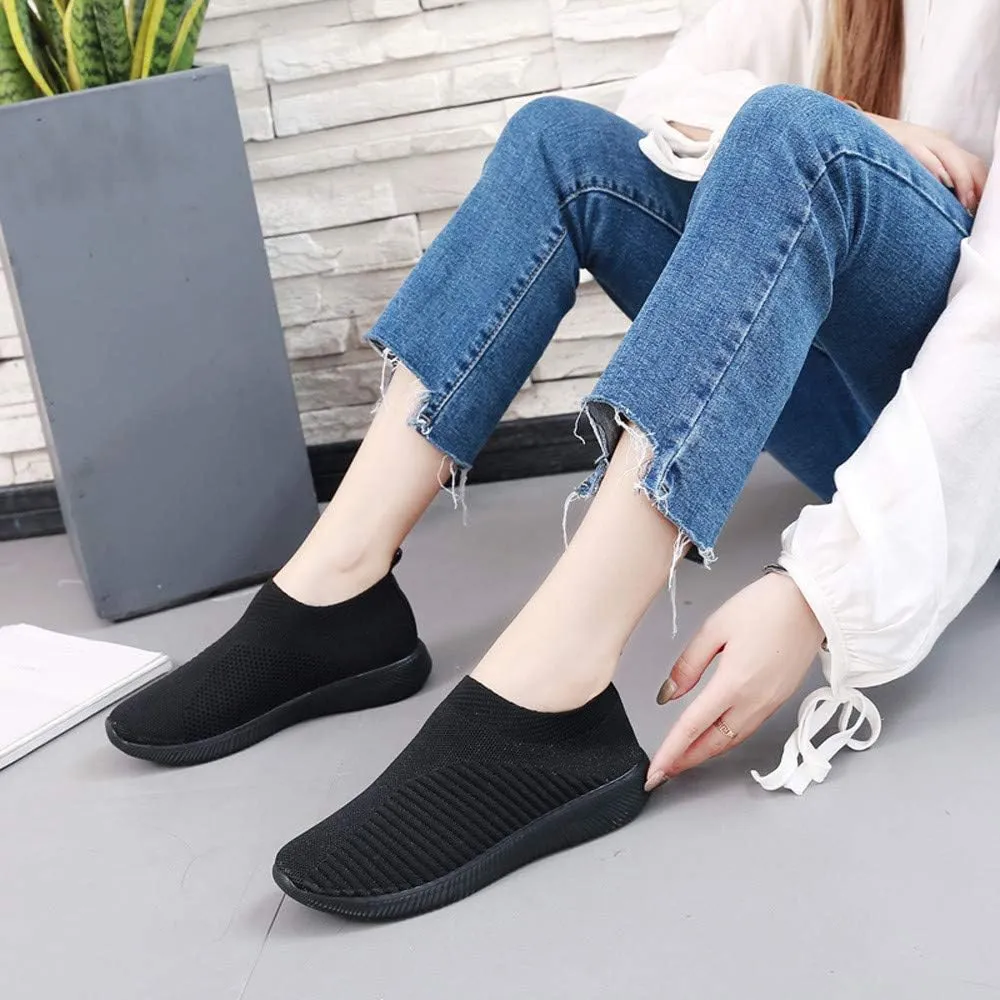 Women's Fashion Sneaker Mesh Slip On Black Non Slip Shoes for Women Comfortable Wide Tennis Shoes for Men Womens Comfortable Loafers White Sneakers for Men