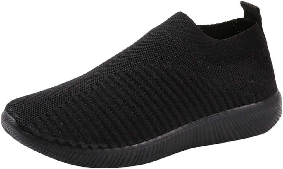 Women's Fashion Sneaker Mesh Slip On Black Non Slip Shoes for Women Comfortable Wide Tennis Shoes for Men Womens Comfortable Loafers White Sneakers for Men