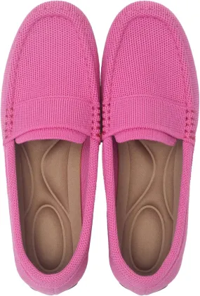 Women's Lightweight Knitted Loafers Casual Flat Shoes Comfortable Boat Shoes Flat Bottomed Breathable Shoes
